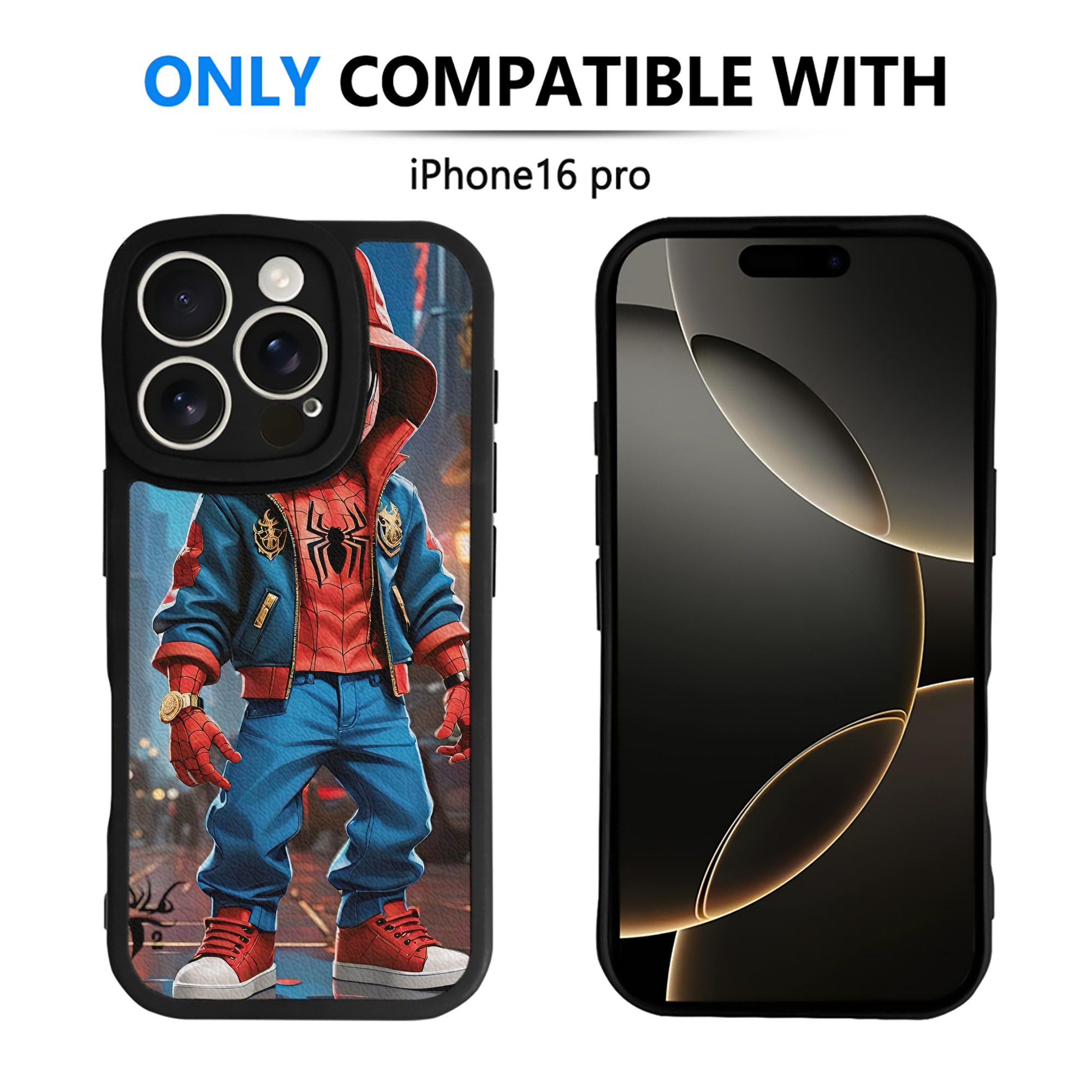 （画像用） Spider Man スパイダーマン 【iPhone 16シリーズ対応】シリコンスマホケース（レザー調） 材質：シリコン